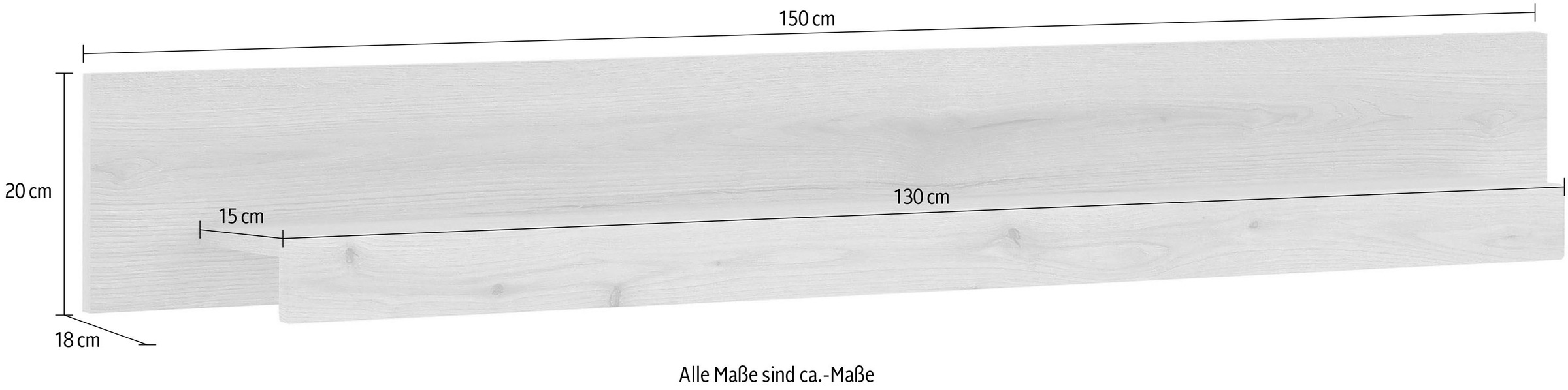 INOSIGN Wandboard »Cantara, modernes Wandregal, Hängeregal mit Ablagefach« vielseitig einsetzbar, in Eiche Evoke oder weiss erhältlich