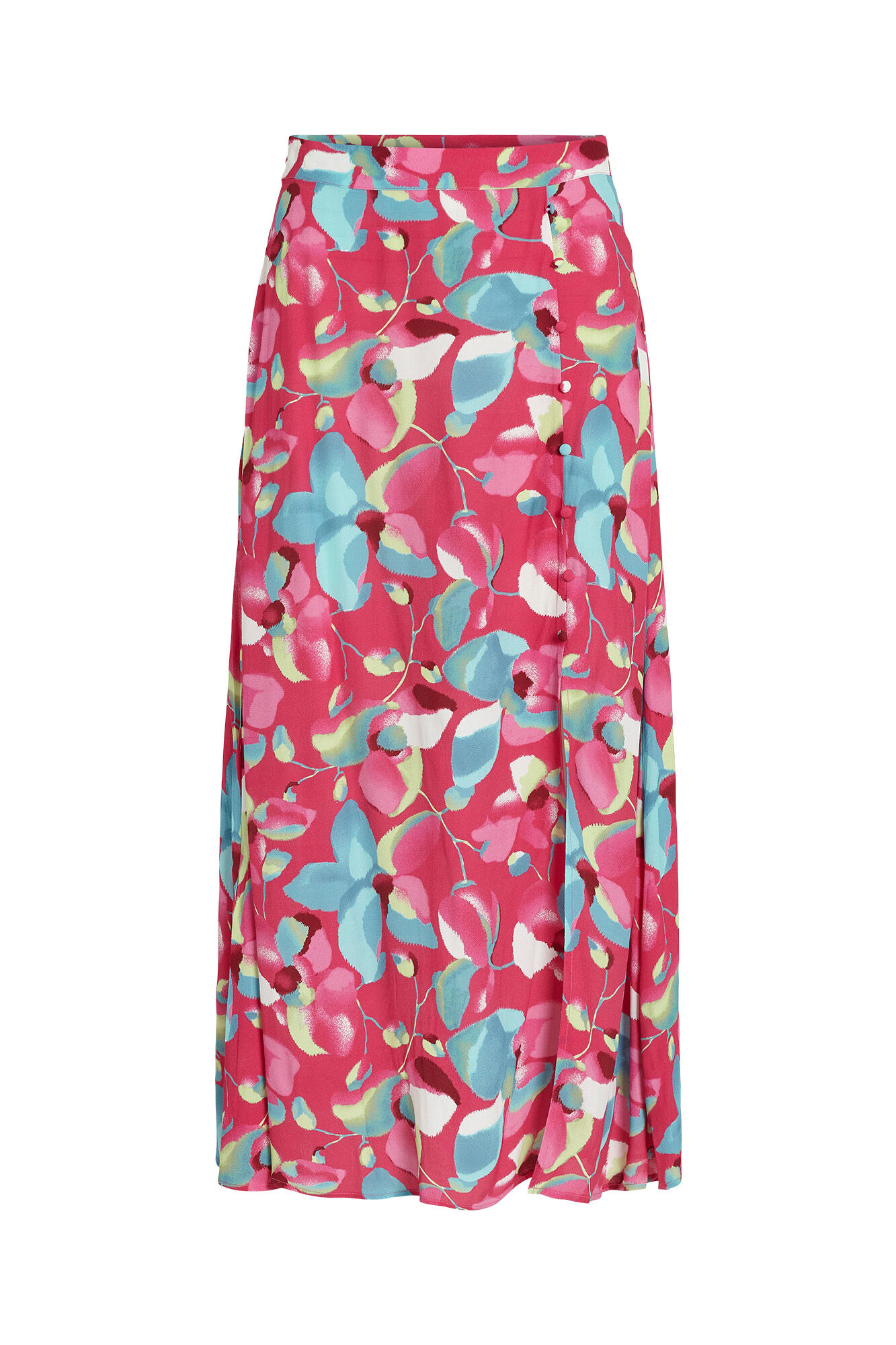 Saia midi estampada - Rosa