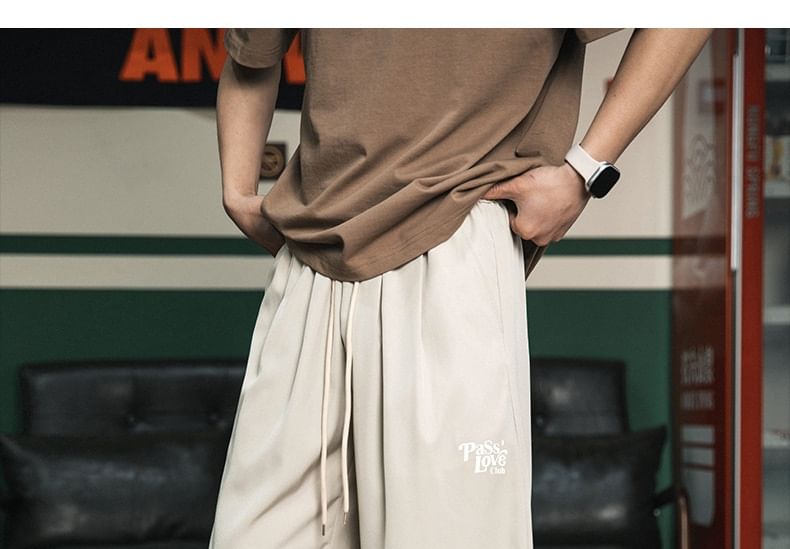Really Point - Wijde broek met trekkoord en letters