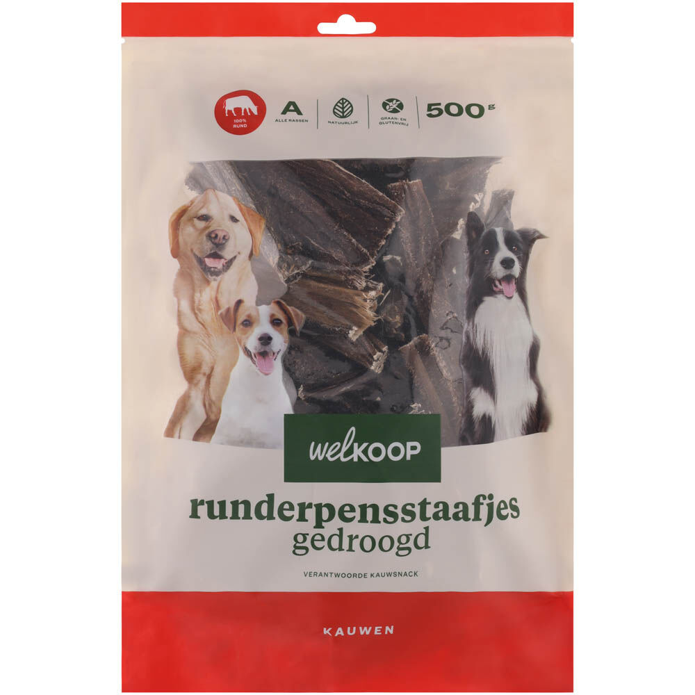 Welkoop - Runderpensstaafjes Gedroogd - 500 Gram - rund