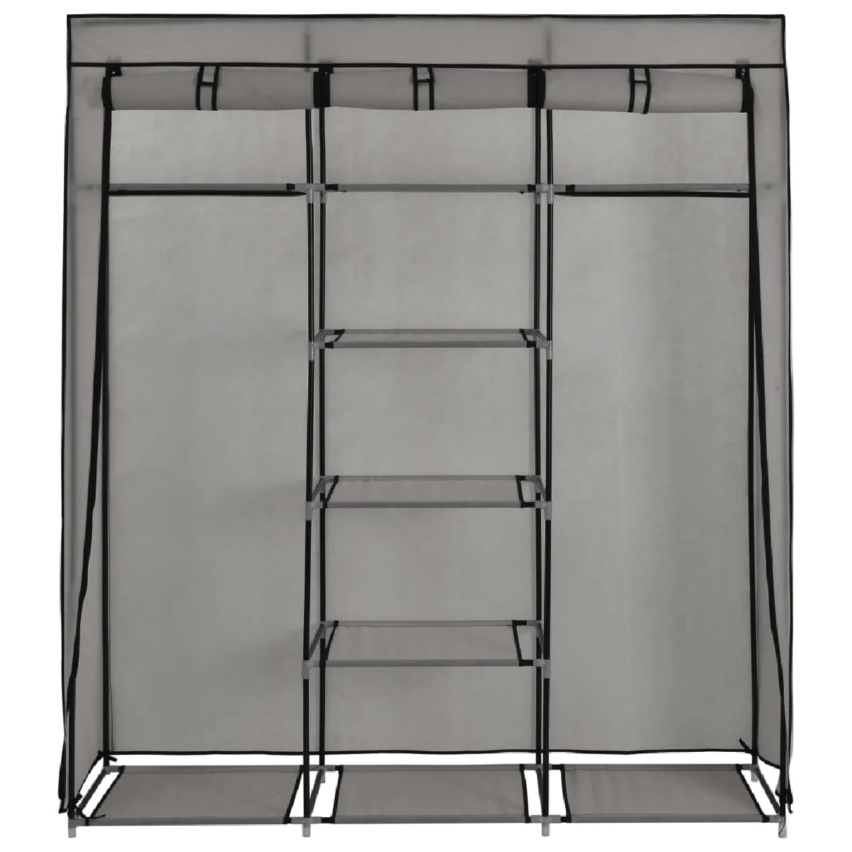 vidaXL Armoire avec compartiments - Gris