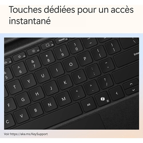 Clavier pour tablette Microsoft Flex pour Surface Pro 13 pouces avec emplacement de recharge pour stylet - Noir