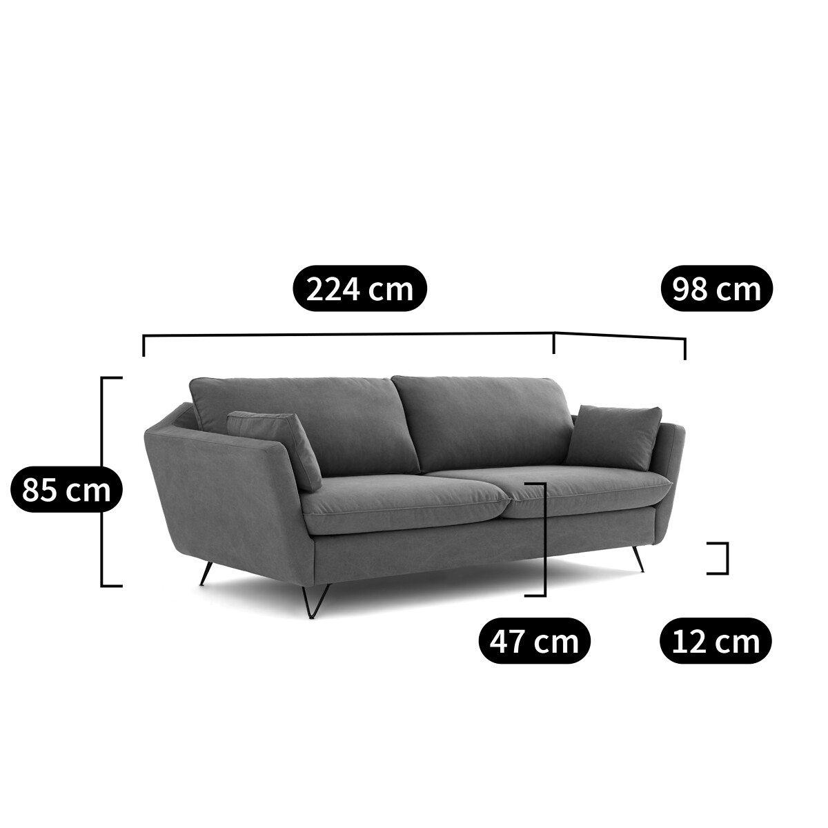 LA REDOUTE INTERIEURS<br>Sofá cama Topim de algodão de 4 a 5 lugares