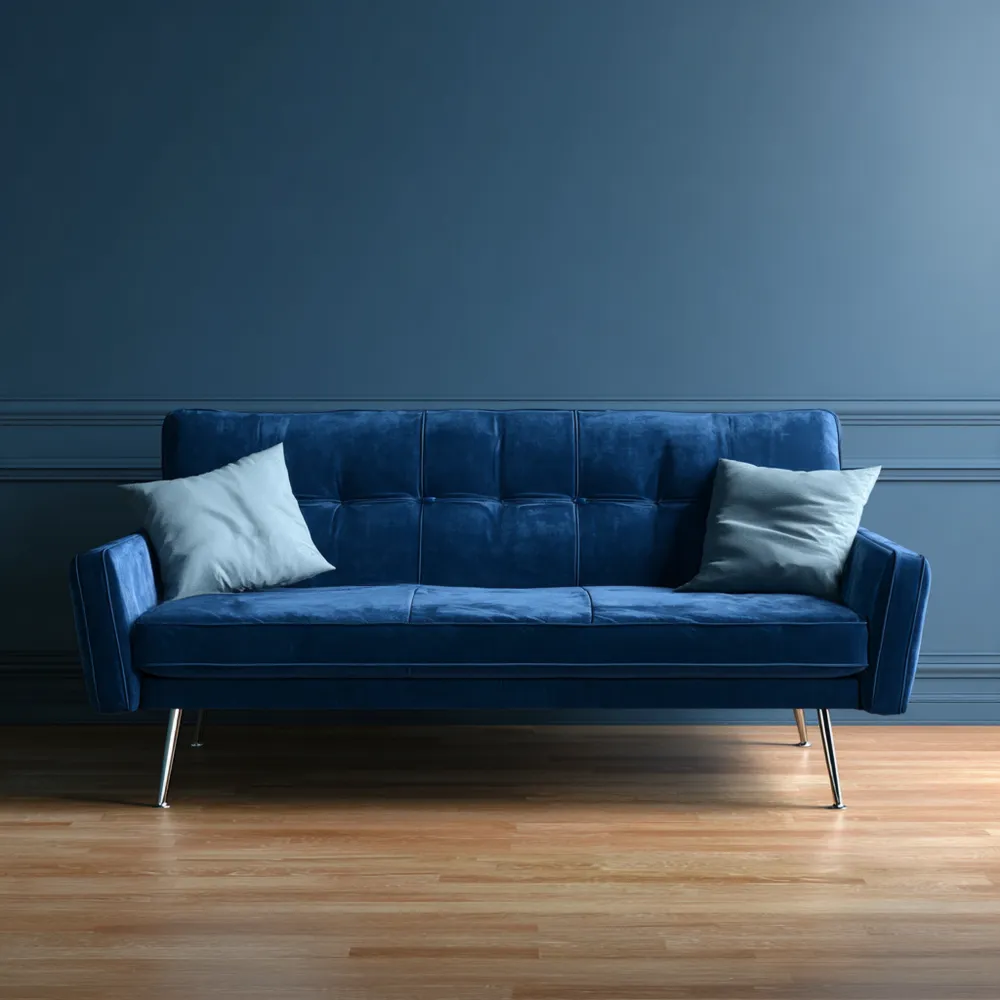 2-Sitzer-Sofa Samtstoff 200x85x90 cm – Blau – Modernes Design