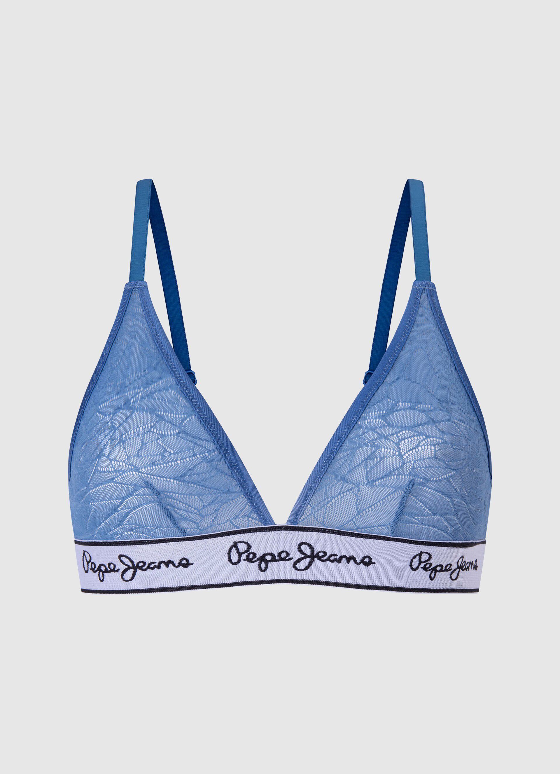 Sutiã de malha semitransparente - azul dulwich