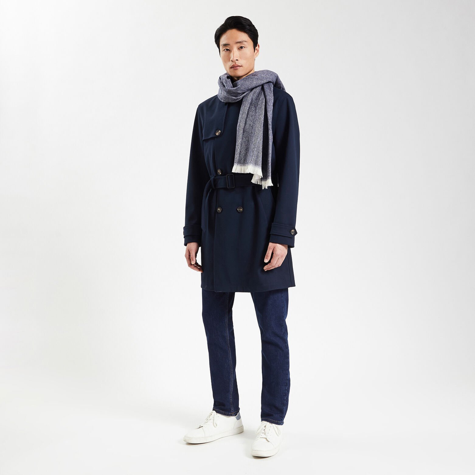 Trench ceinturé Bleu foncé