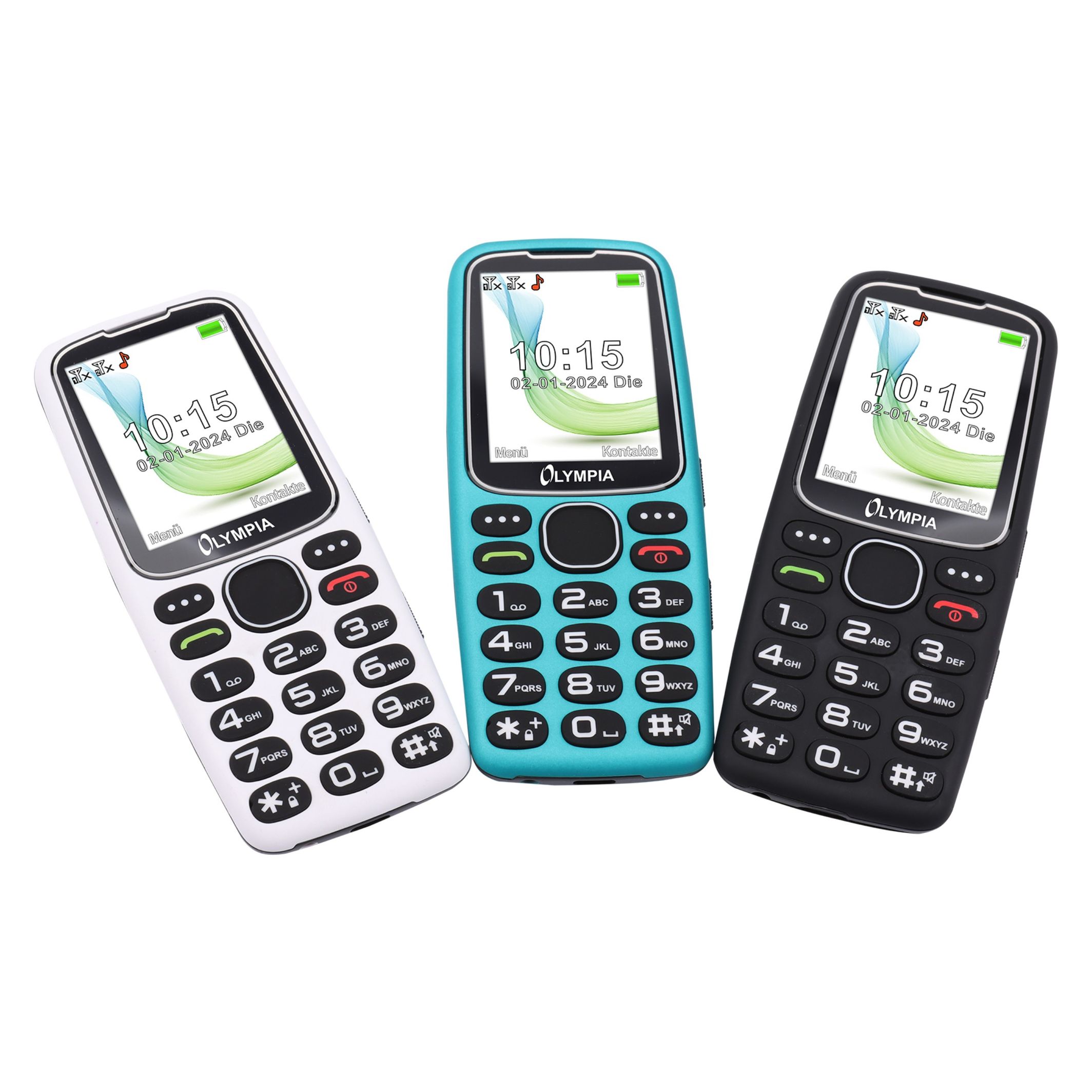 Komfort-Mobiltelefon mit Großtasten und großem Farb-LC-Display türkis Olympia Star