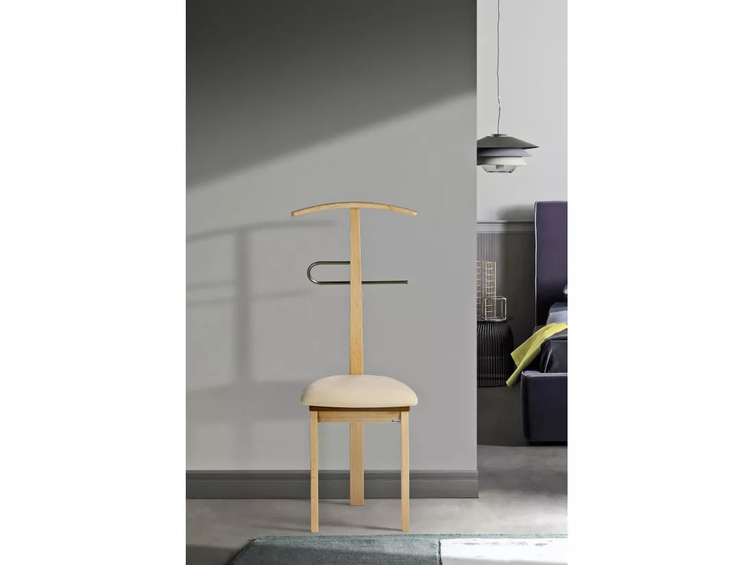 Valet de nuit - H108cm x L46cm x P44cm - hêtre massif naturel - Stilizzato