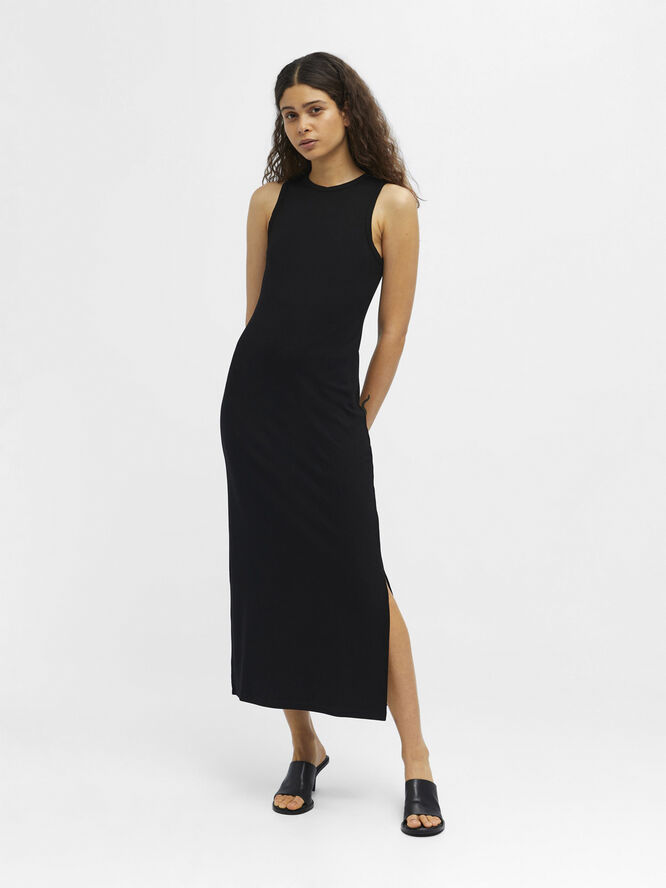 Object OBJJAMIE S/L LONG DRESS NOOS Black
