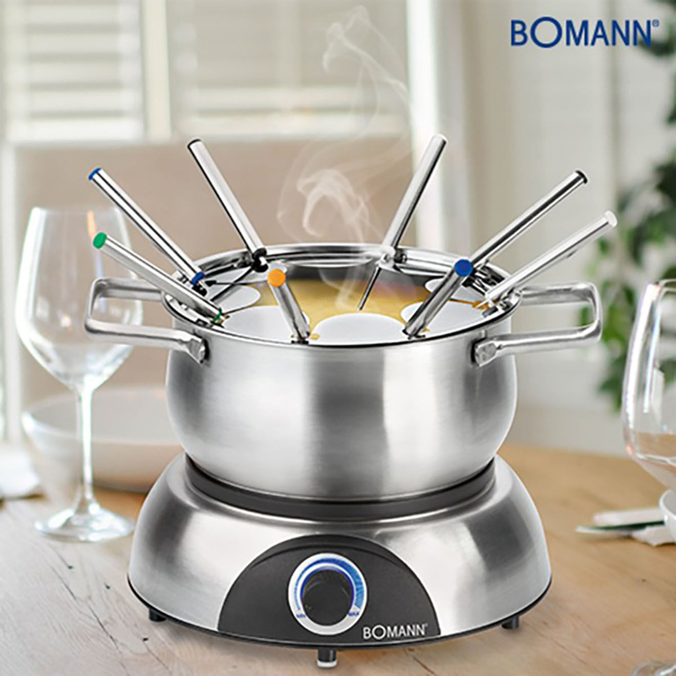 Bomann Set à fondue électrique Bomann FD2248CB  acier inoxydable/noir