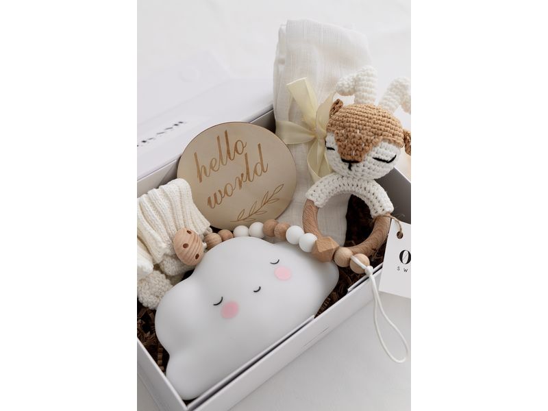 Oykami Geschenkset Sydney mit Nachtlicht Wolke Geschenkbox zur Geburt