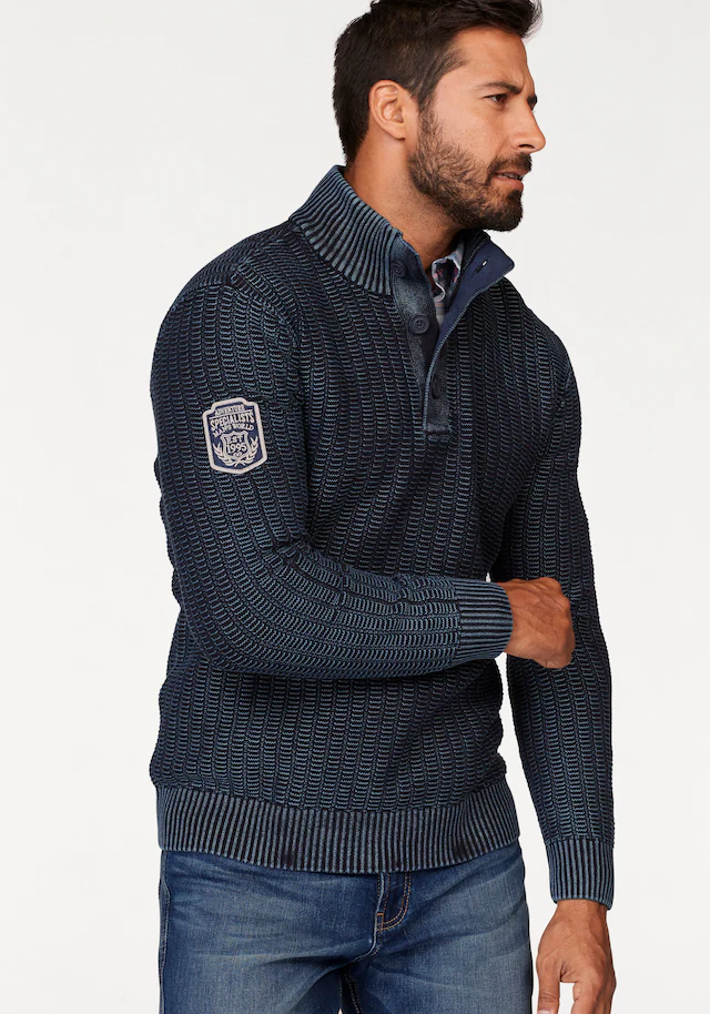 Man's World Troyer »Bis Grösse 5 XL« mit Ärmelbadge