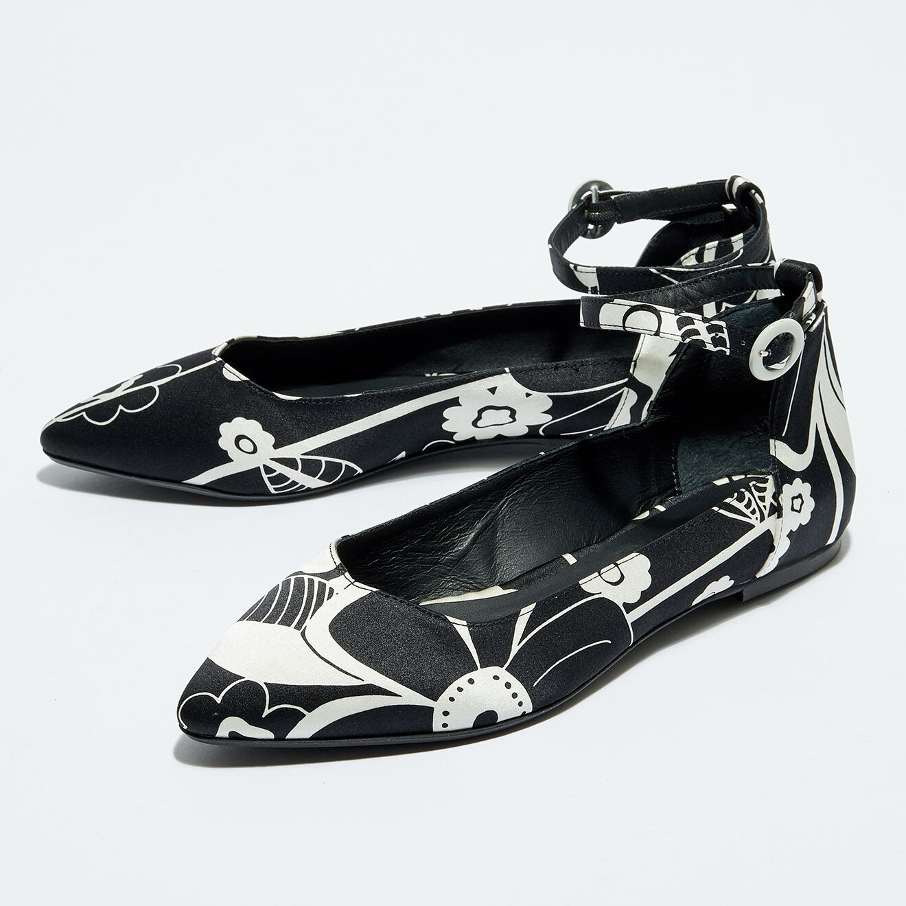Sambapah Ballerines en Cuir Léa noir/blanc