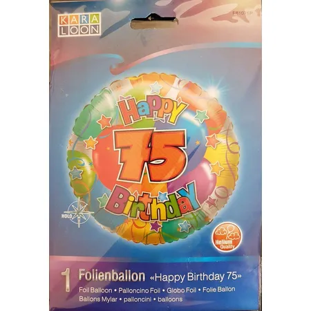 Karaloon Folienballon Happy Birthday 75