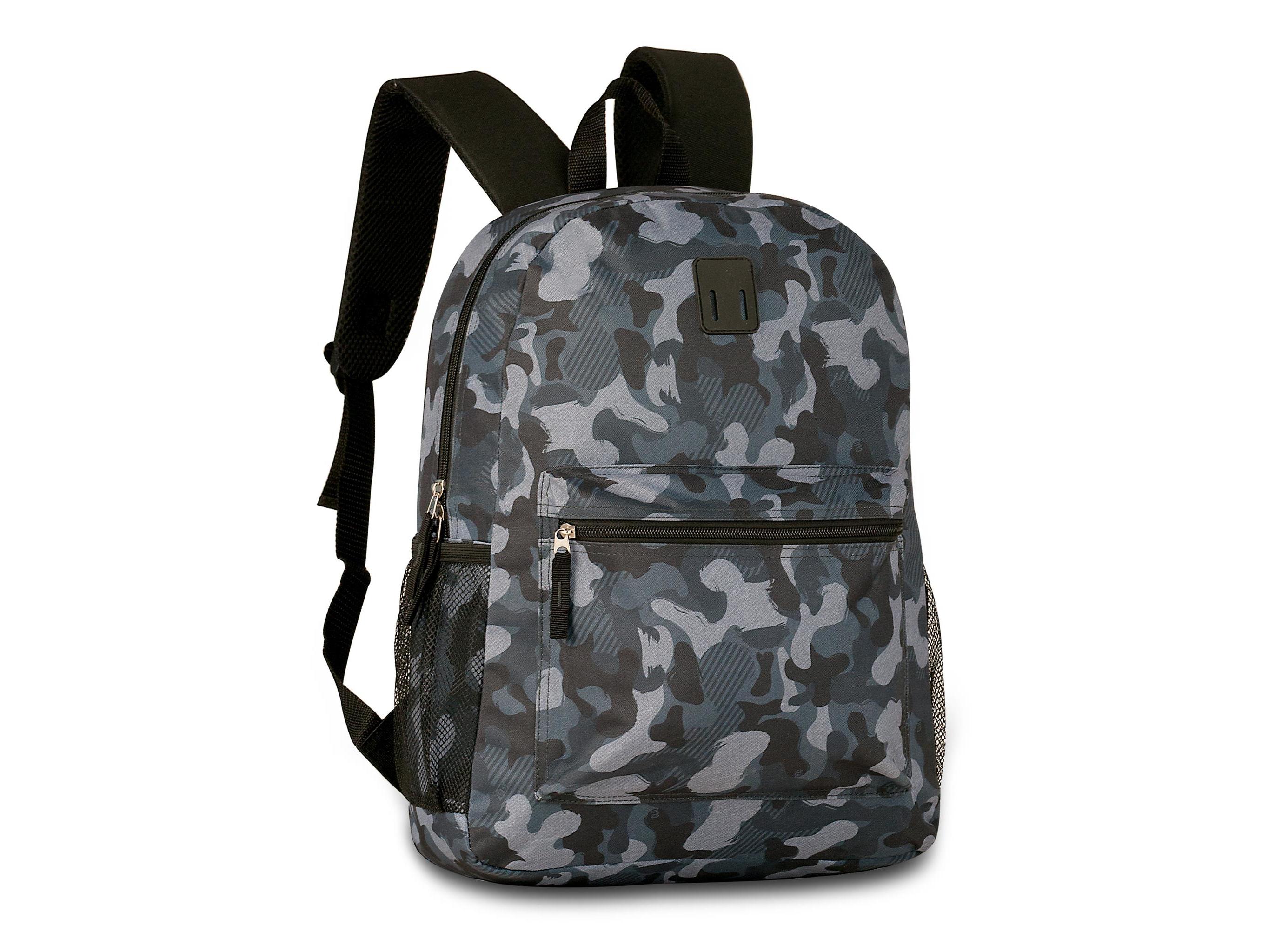 MOCHILA 1º CICLO CLIO CAMUFLADO PRETO E CINZENTO 30.5X42X13CM