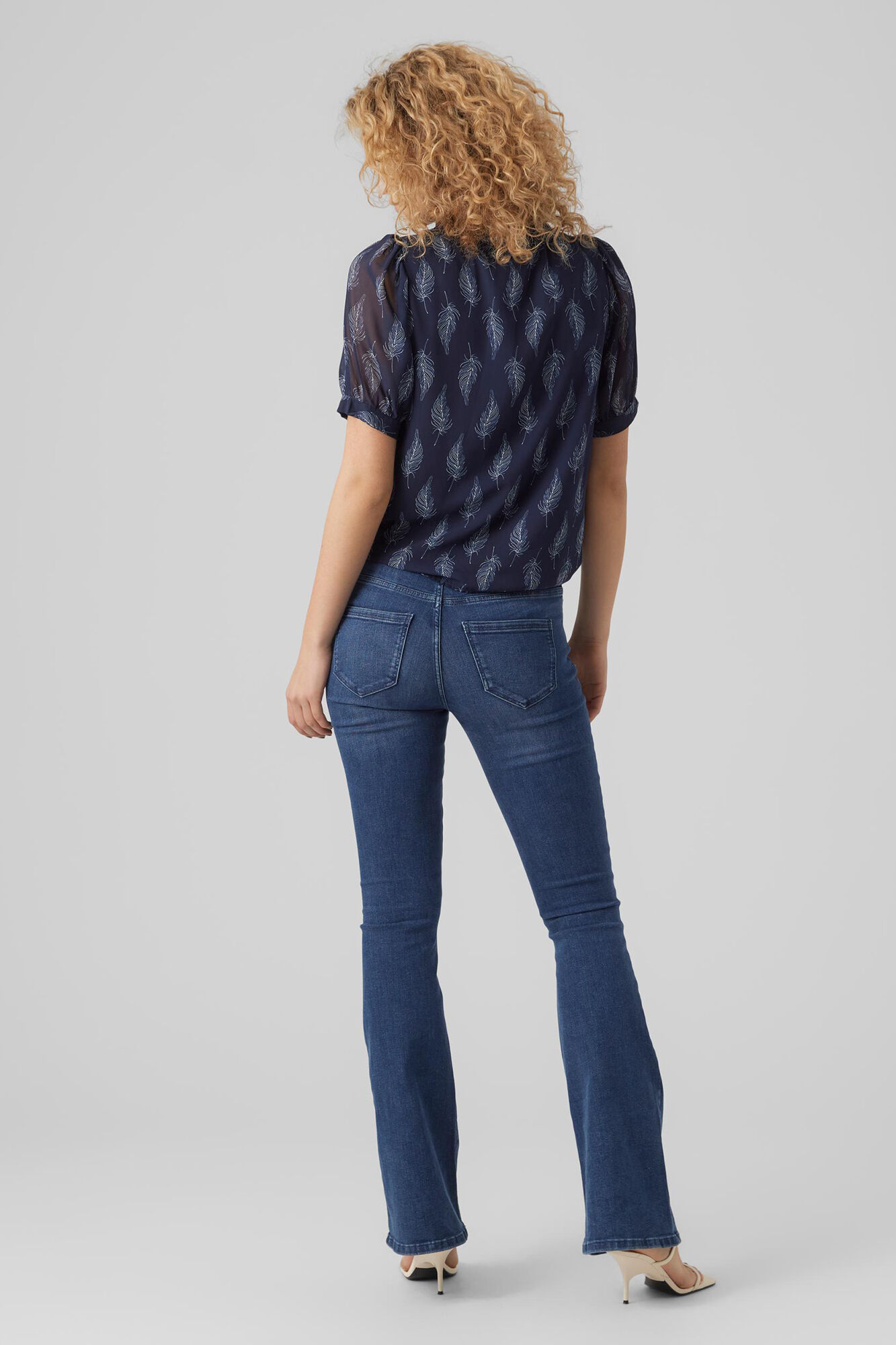 Blusa de manga 2/4 - Azul marinho
