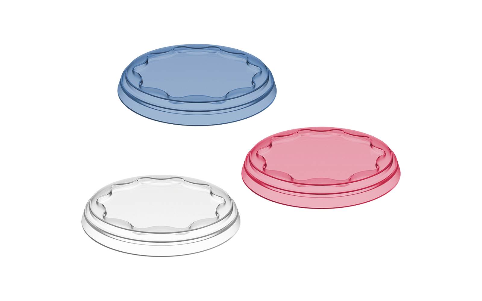 Koziol Frischedeckel FRESH tr. coral/deep blue/soft grey 3er-Set