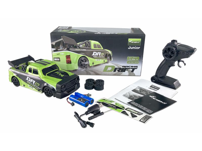 Amewi Drift DRS 4WD Grün, RTR, 1:18 Ferngesteuertes Drift Rennauto für Kinder ab 6 Jahren