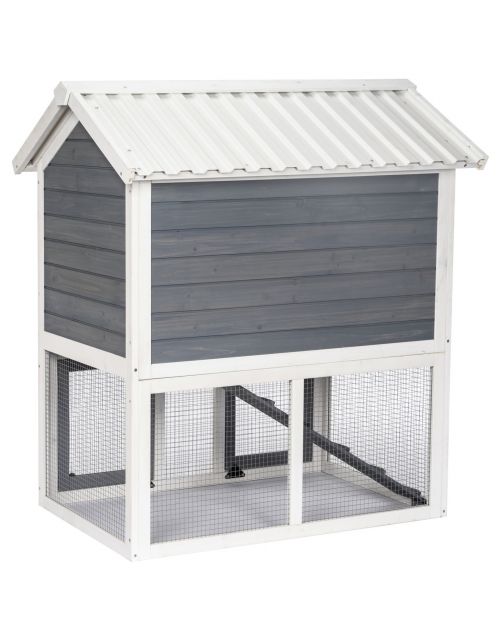 Adori Konijnenhok Izzy - Dierenverblijf - 111x71x115 cm Grijs Wit