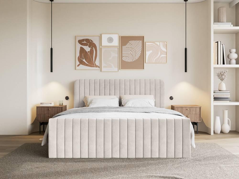 NADUVI Collection Boxspring Adrien velvet met opbergvak 140x200