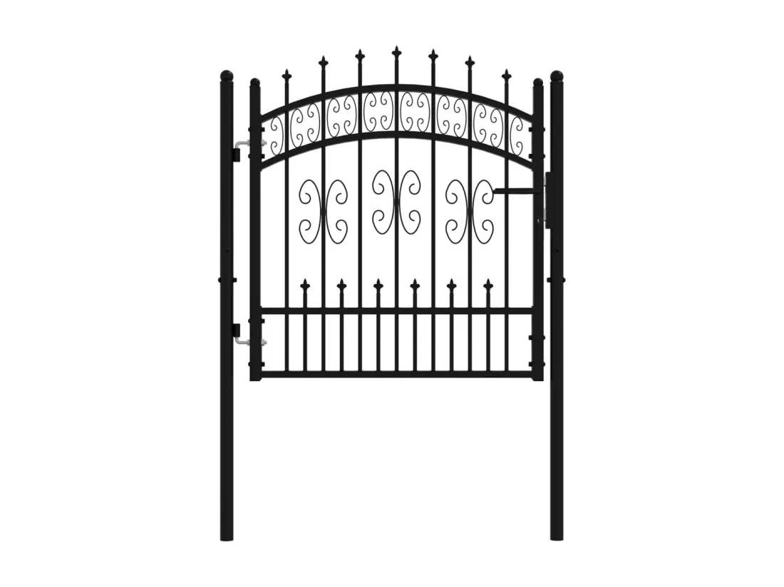 Portail et sommet de lance Noir 103x150 cm Acier enduit poudre