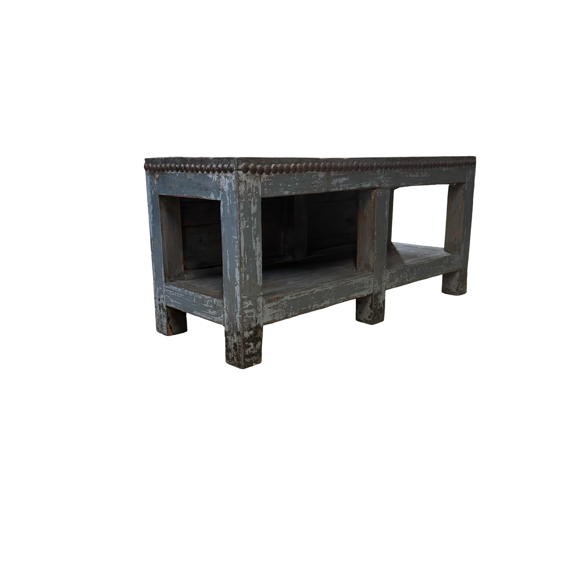 Dressoir grijs met authentieke nagelrand