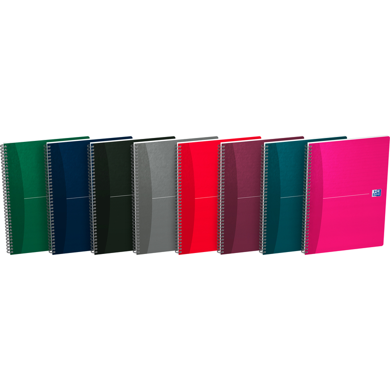 Oxford Essentials Spiralheft, A4, kariert 5 mm mit Rand, assortiert