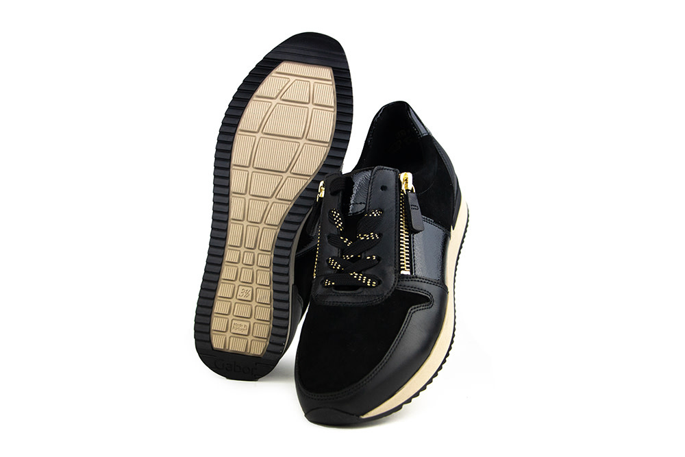 Gabor Sneaker Schwarz Lack Gold