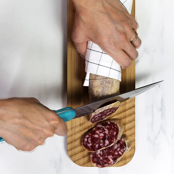 Planche à découper avec couteau à charcuterie intégré Trebonn