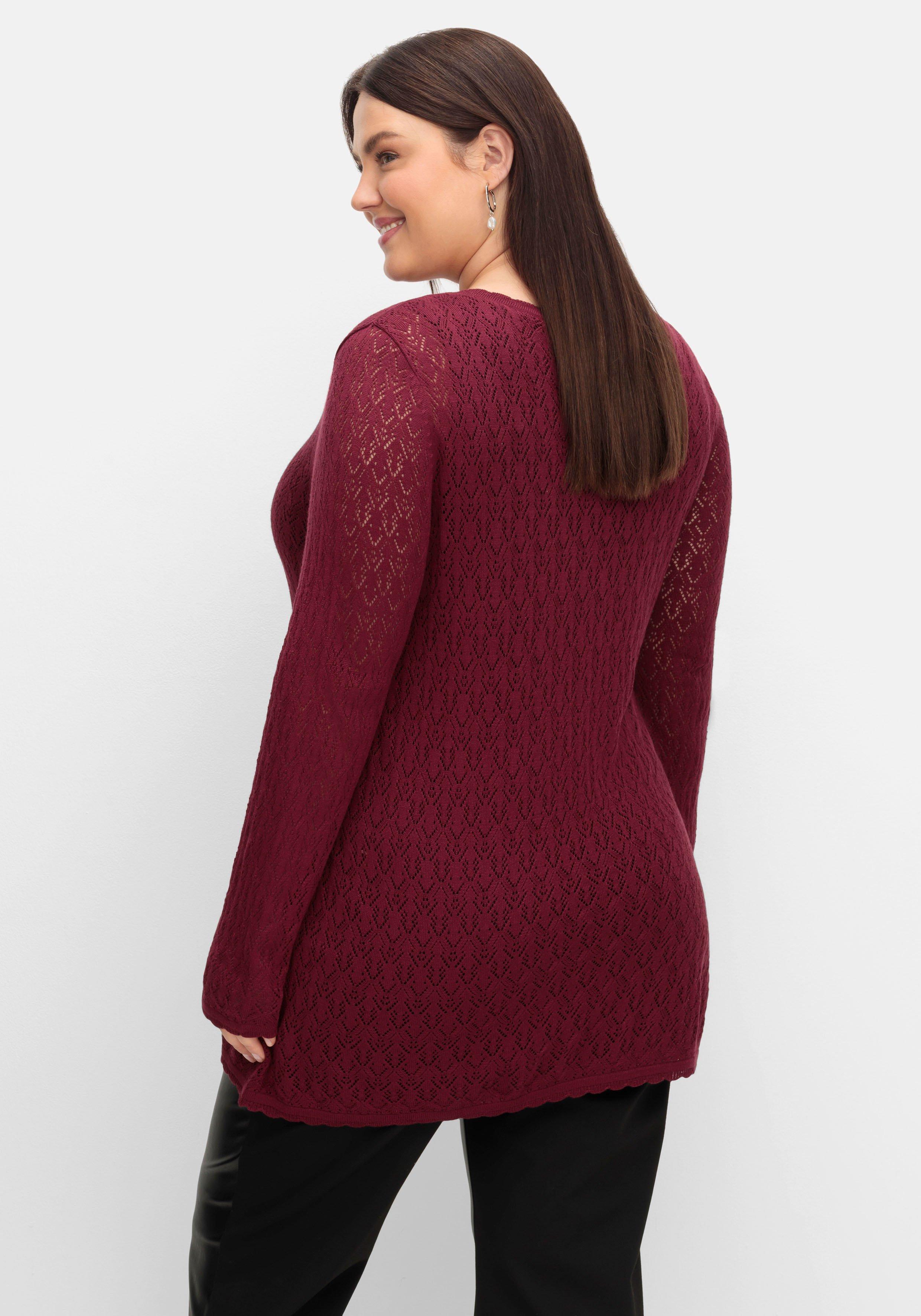 Pullover aus Ajourstrick, in leichter A-Linie