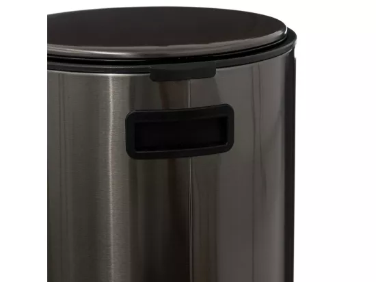 Poubelle ronde 30 Litres en Métal Inox Noir