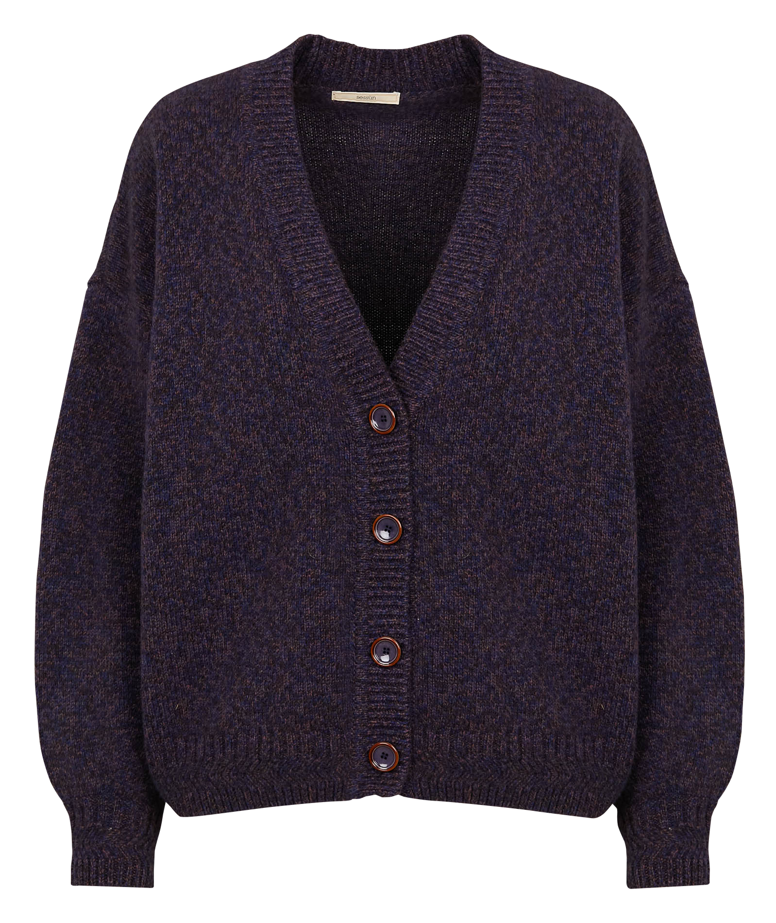 SWEET MONROE - Gilet ample col V en laine mérinos | Bleu