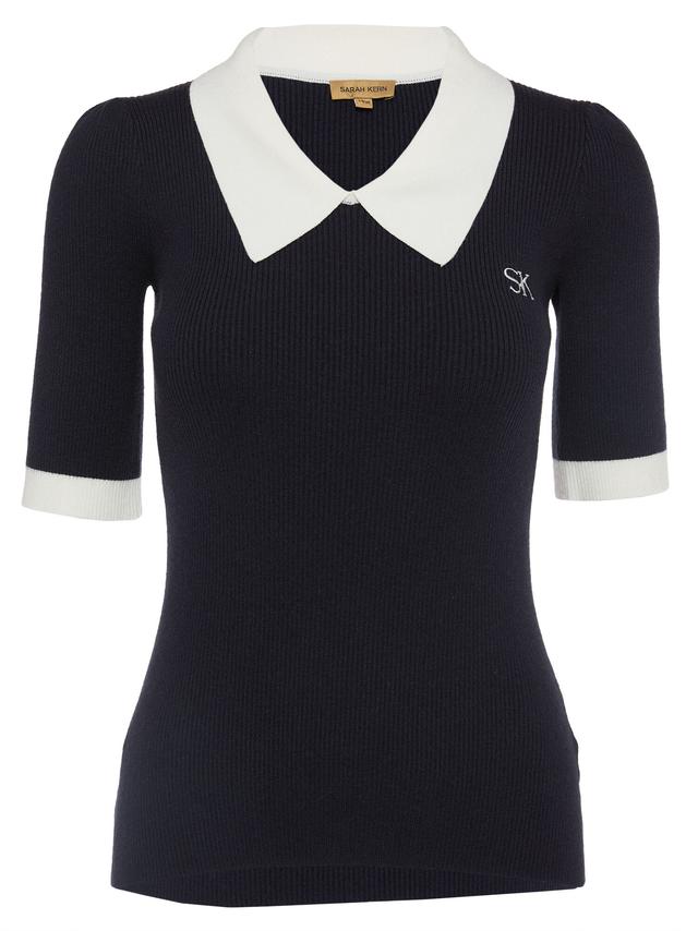 Pullover Halbarm mit Hemdkragen