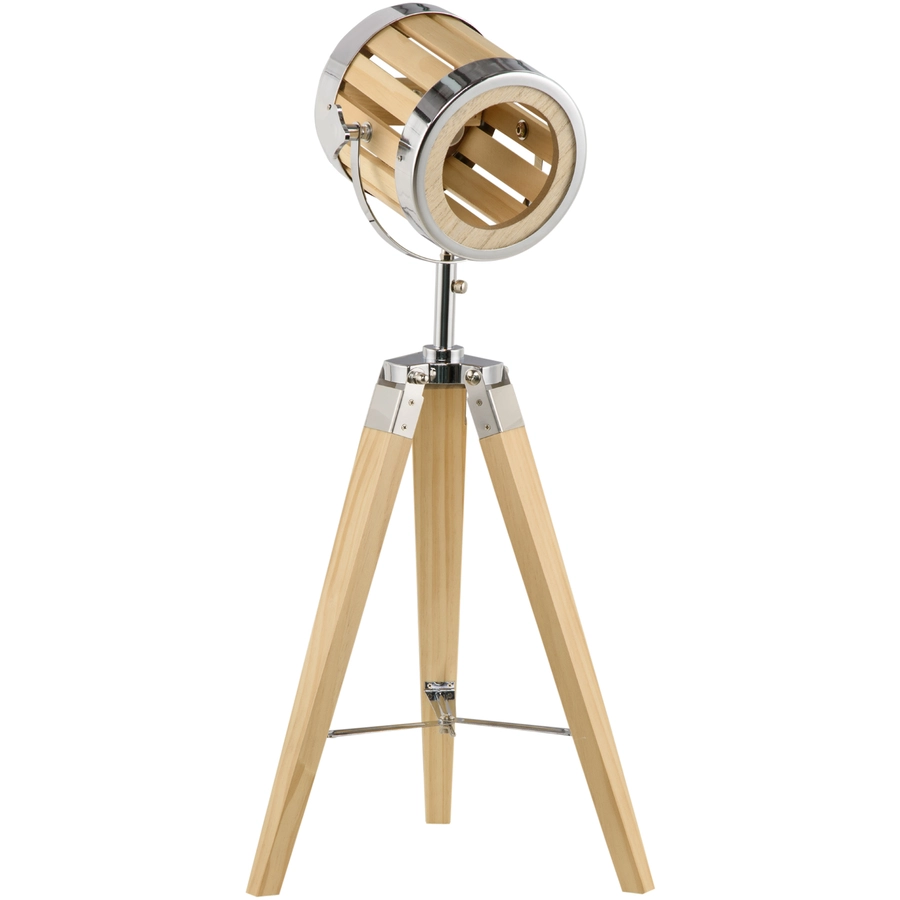 HOMCOM Tischlampe mit E14 Sockel natur