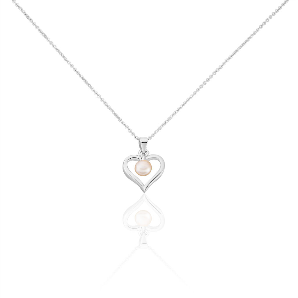 Collier Saynaae Argent Blanc Perle De Culture