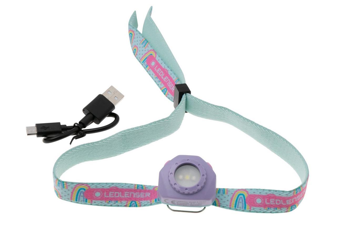 Ledlenser KIDLED4R Purple, oplaadbare hoofdlamp voor kinderen, 40 lumen