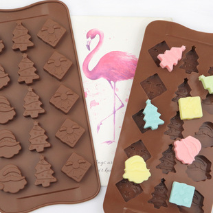 (4er Set) Silikon Weihnachts 3D Pralinen Form für Fondant / Schokolade Kuchen   Muffin Dekoration - Christmas Motive