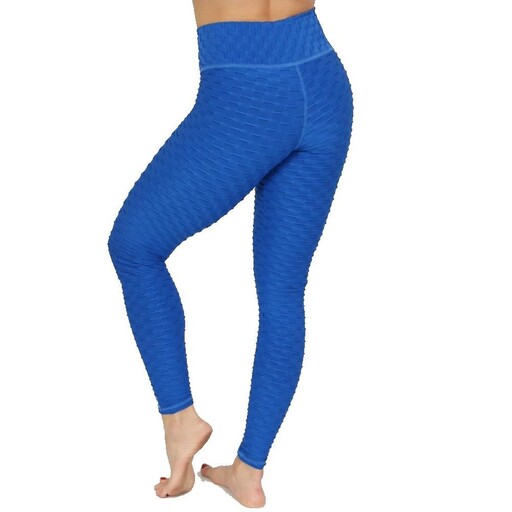 Calças de fato de treino femininas em brocado azul mate