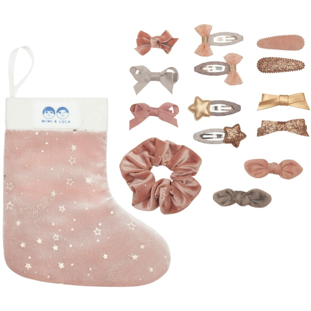 Mimi & lula kerstsok haaraccessoires - pink