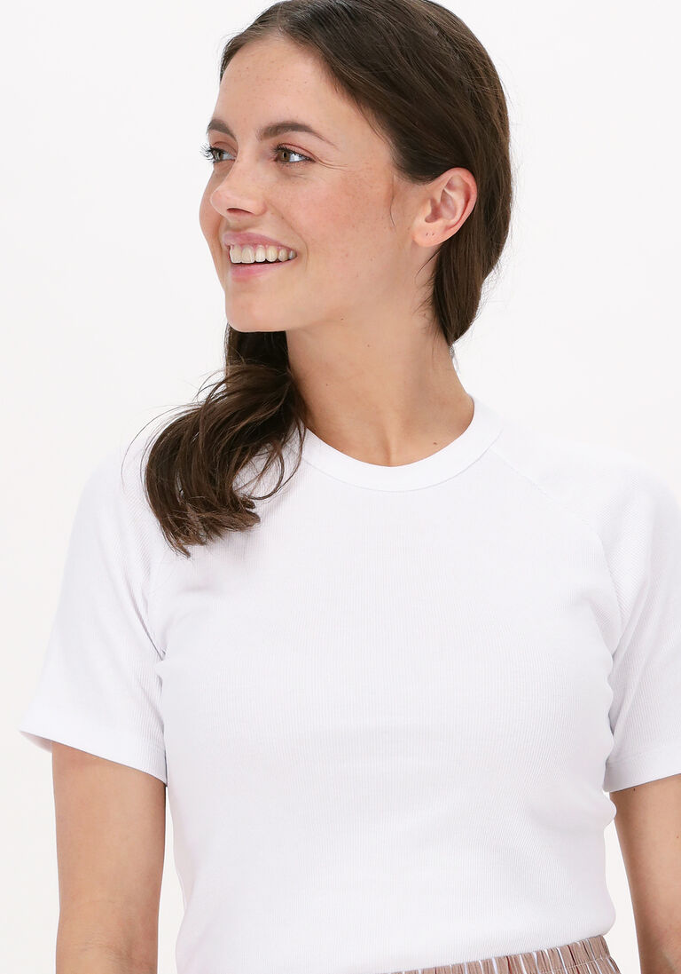 ESM\u00C9 STUDIOS witte esm&eacute; studios top blossom ss o neck rib t-shirt