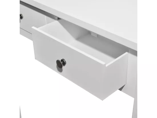 Table de console et coiffeuse avec 2 tiroirs Blanc