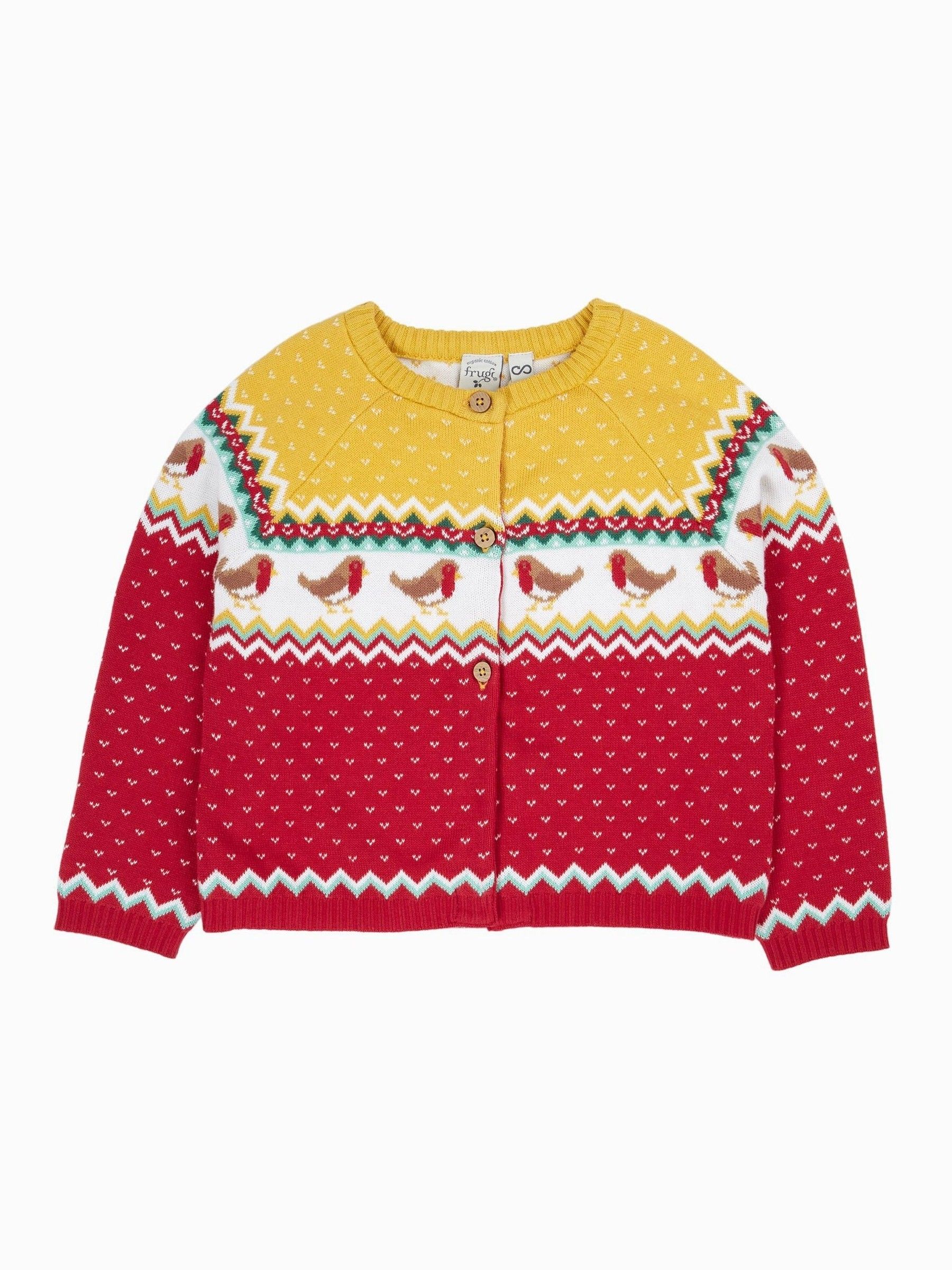 Frugi Rood Kerstmis Carol Vest