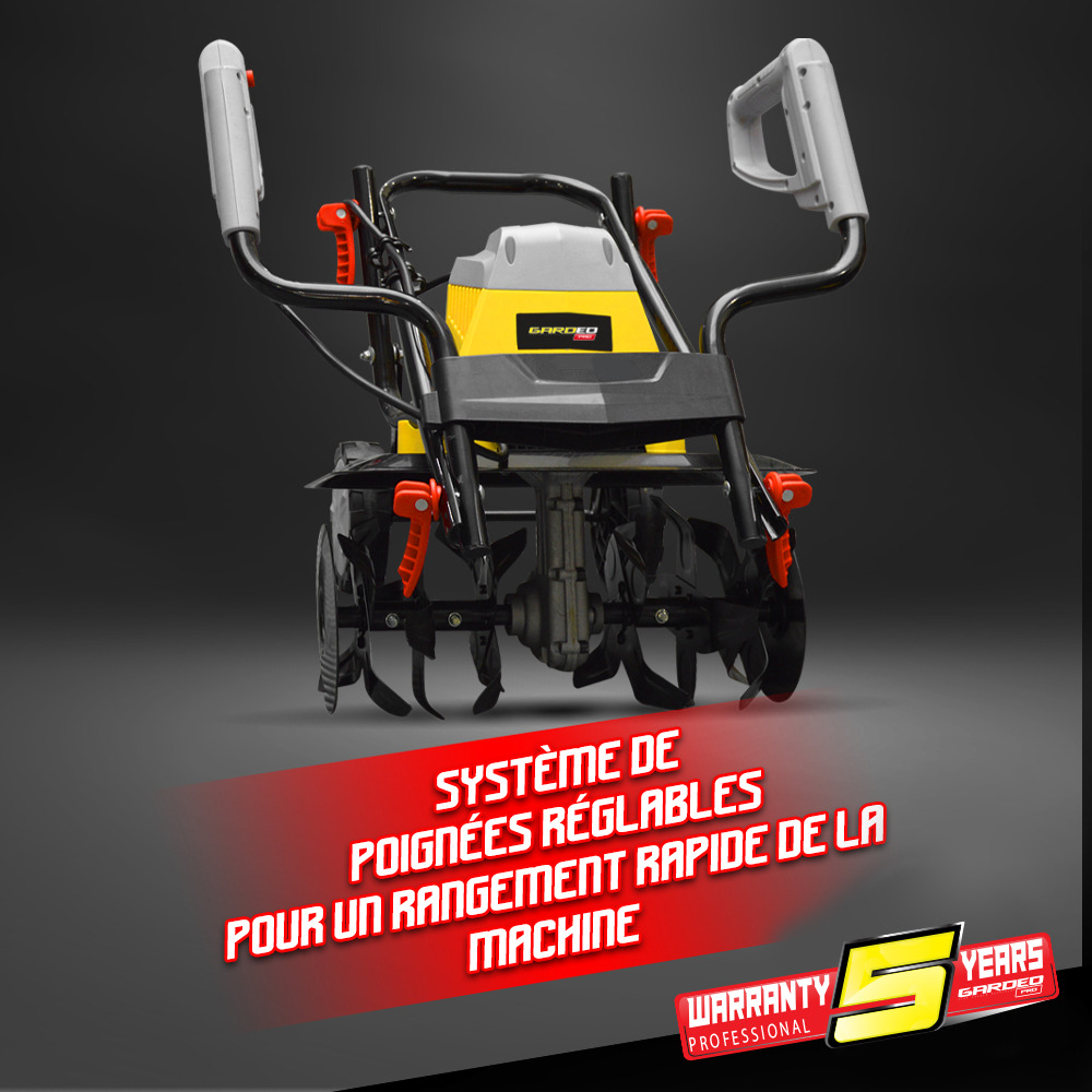 Motobineuse électrique 1500w - 6 fraises - gardeo