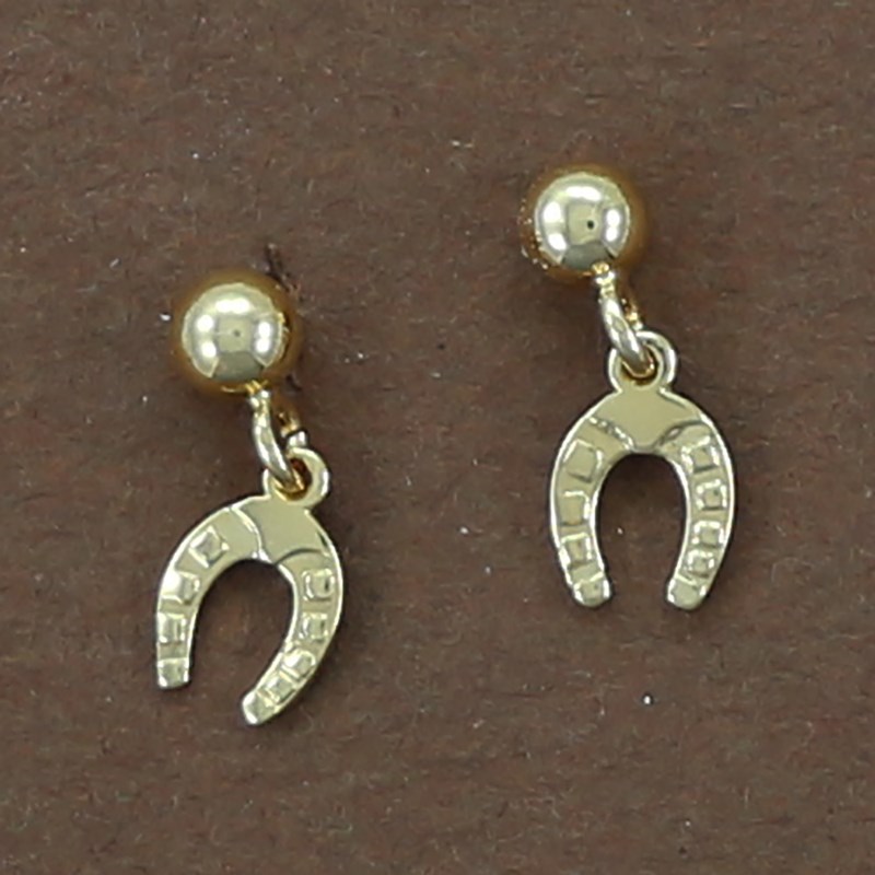 Boucles d'oreilles pendantes fer à cheval - Plaqué or