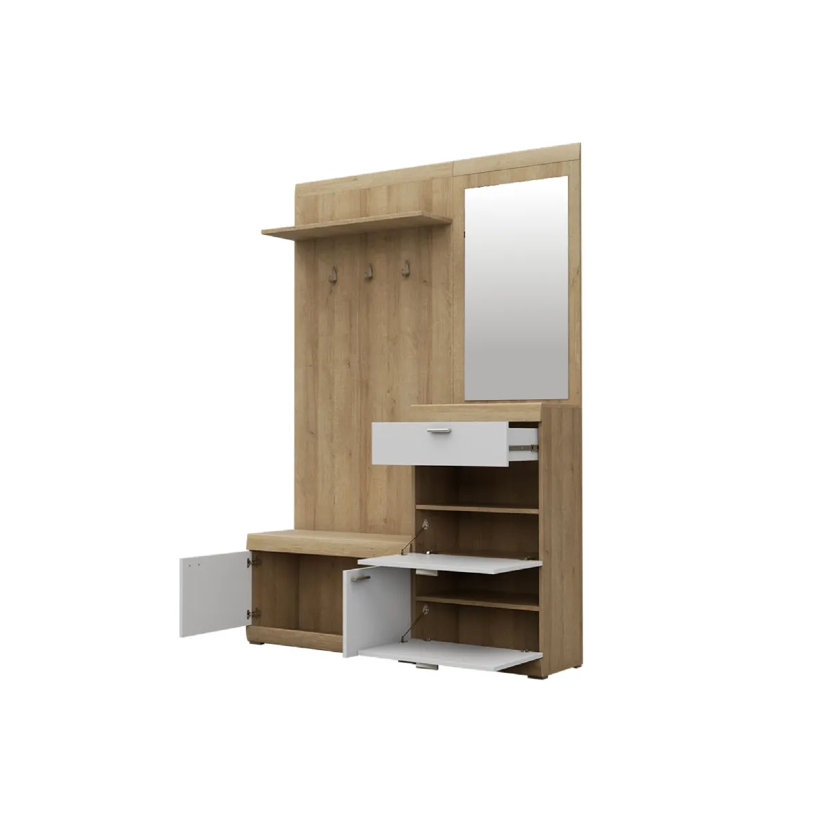BESTMOBILIER Meuble d'Entrée Thea Bois/Blanc