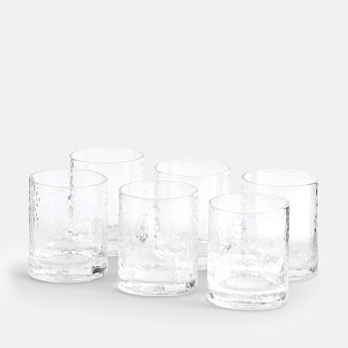 LA REDOUTE INTERIEURS<br>Conjunto de 6 copos em vidro com efeito martelado, Marteo