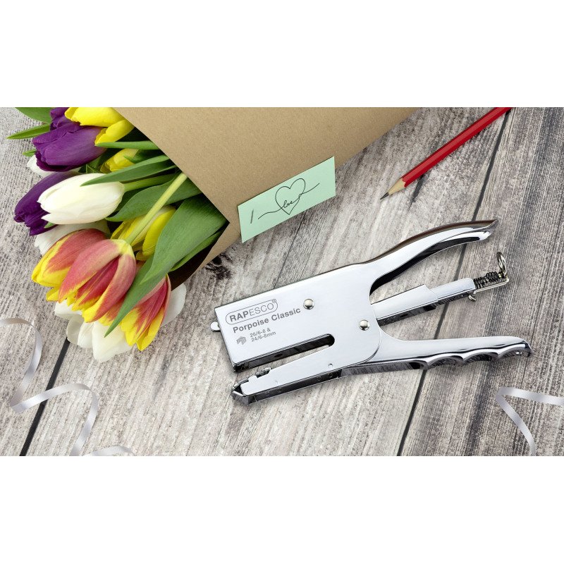 Agrafeuse pince Rapesco Porpoise - agrafes 24/6, 24/8, 26/6 ou 26/8 - capacité 45 feuilles