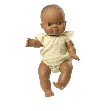 Heless Puppen-Body mit Rüschen aus 100 % Bio-Baumwolle, ecru, Gr. 28-35 cm