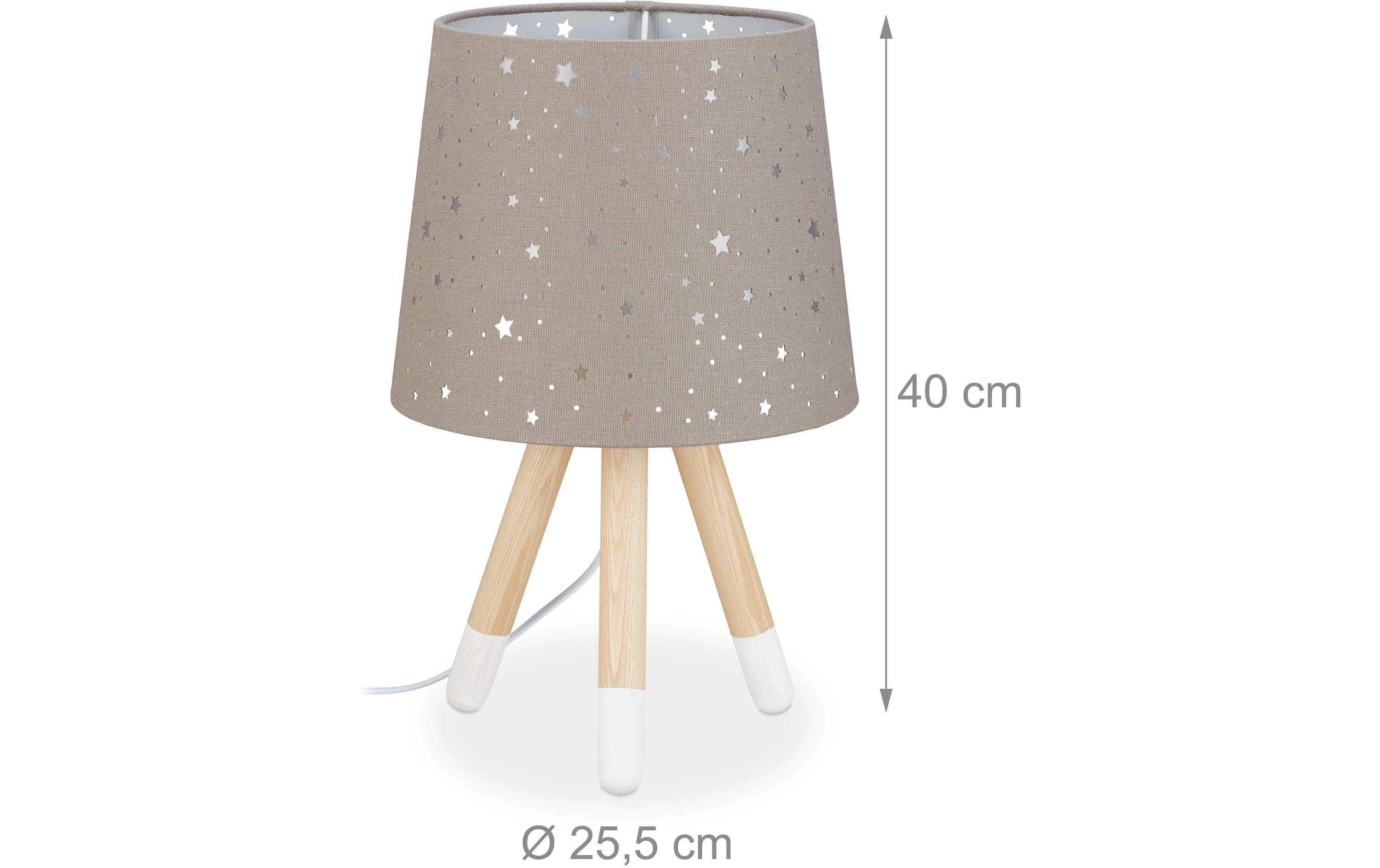 Tischlampe Sterne GrauNachttischlampe mit niedlichem Motiv