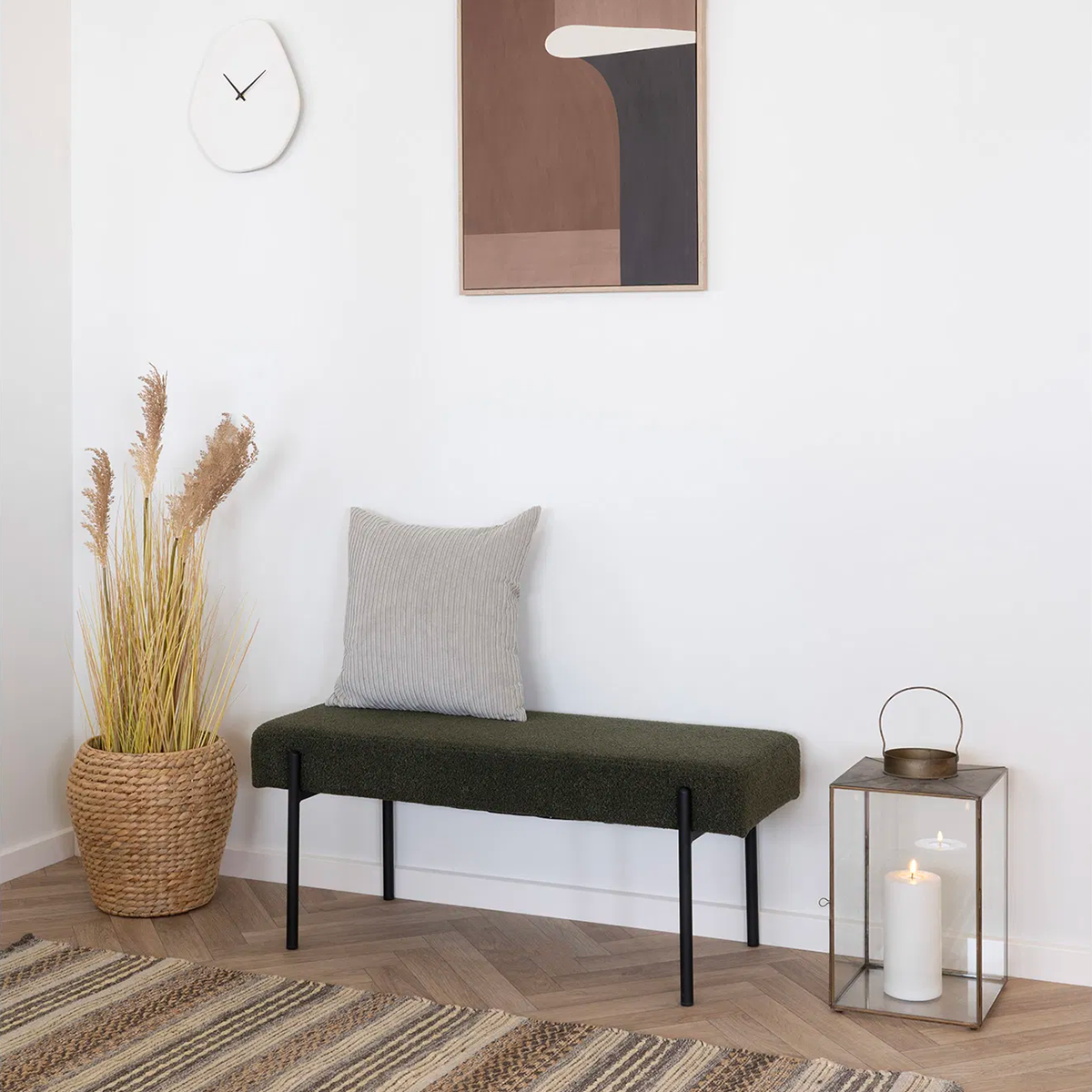 Ribstof sierkussen Mabel Beige